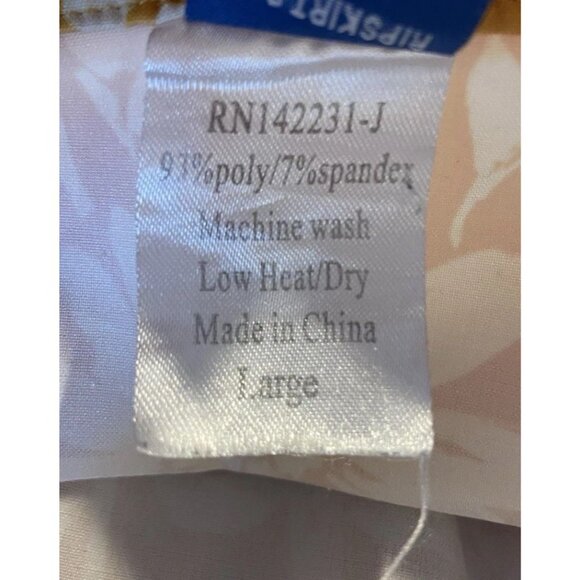 Rip Skirt Hawaii Wrap Skirt Tropical Orange Cream Floral Large L - Picture 5 of 5